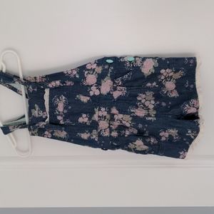 Matilda Jane girls denim floral overalls size 4